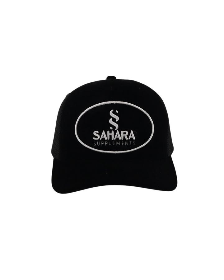 Sahara Velour Hat Black on White