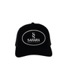 Sahara Velour Hat Black on White