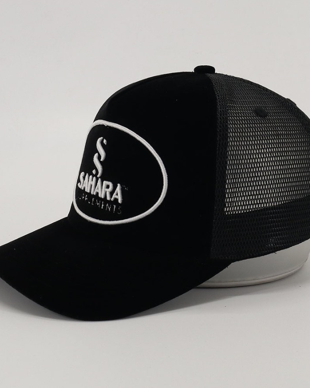 Sahara Velour Hat Black on White